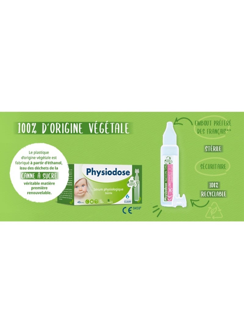 Physiodose Sterile Physiological Serum 40 Vegetable Single Doses - Image 2